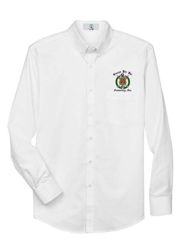 Omega Shield Long Sleeve Button Down Shirt