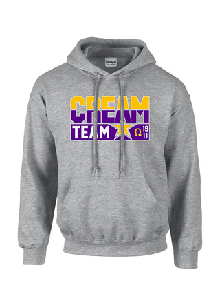 Buy grey Cream Team Embroidered Hoodie