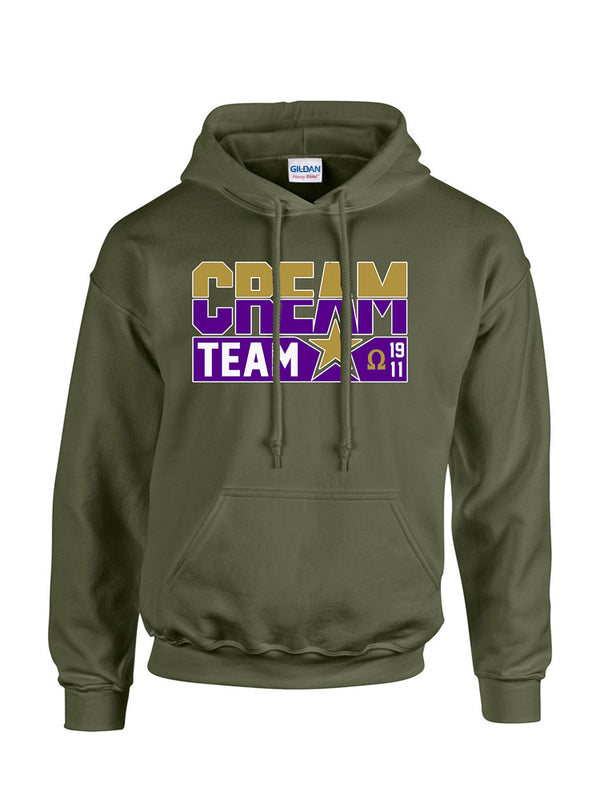 Cream Team Embroidered Hoodie