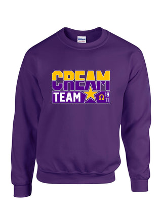 Buy purple Cream Team Crew Embroidered Sweatshirt