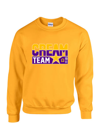 Buy gold Cream Team Crew Embroidered Sweatshirt
