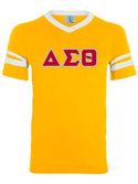 DST Greek Letters Stripe Sleeve Shirt