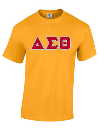 Buy gold DST Greek Letters Short Sleeve T-Shirt