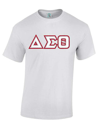 Buy white DST Greek Letters Short Sleeve T-Shirt