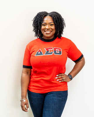 DST Split Letters Ringer Shirt