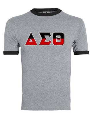 Buy grey-black DST Split Letters Ringer Shirt