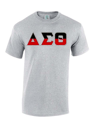 Buy heather-grey DST Split Greek Letters Short Sleeve T-Shirt