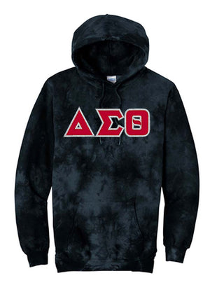 Buy black DST Greek Letters Tie Dye Hoodie