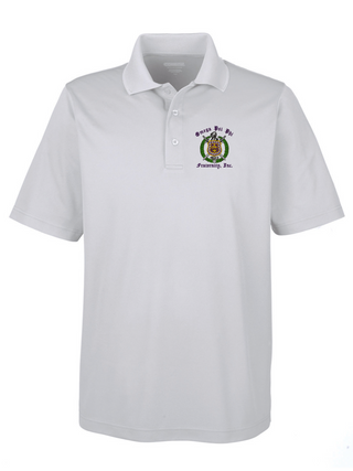 Buy grey Omega Psi Phi Shield Polo Shirt