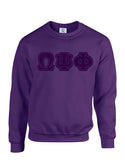 Purple Fusion Felt Omega Greek Letters Sweatshirt/Hoodie