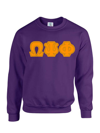 Buy fusion-gold Purple Fusion Felt Omega Greek Letters Sweatshirt/Hoodie