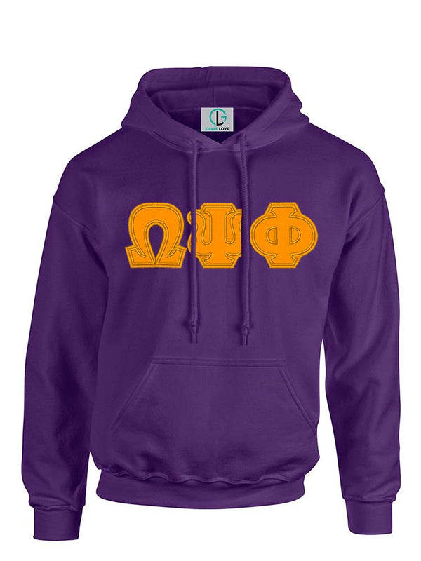 Purple Fusion Felt Omega Greek Letters Sweatshirt/Hoodie