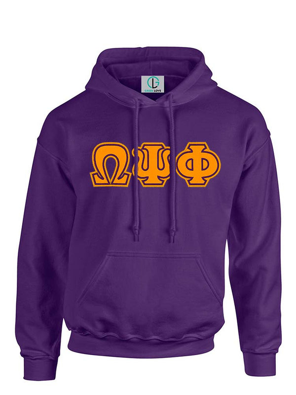 Purple Fusion Felt Omega Greek Letters Sweatshirt/Hoodie