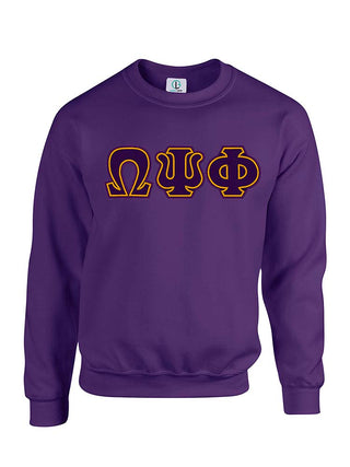 Buy fusion-purple-gold-trim Purple Fusion Felt Omega Greek Letters Sweatshirt/Hoodie