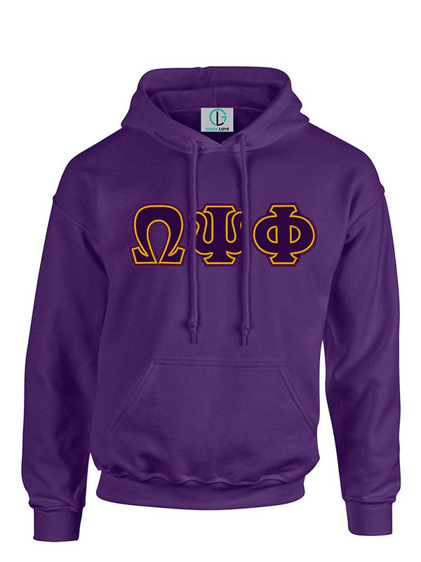 Purple Fusion Felt Omega Greek Letters Sweatshirt/Hoodie
