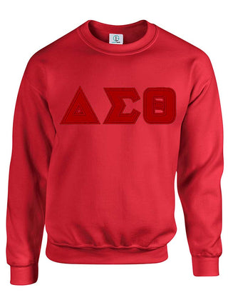 Red Fusion Felt Delta Greek Letters Sweatshirt/Hoodie Sale