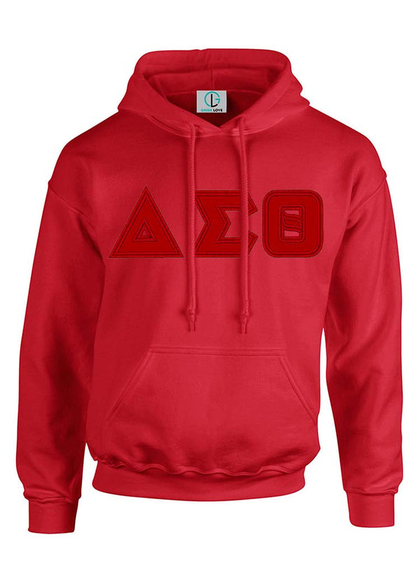 Red Fusion Felt Delta Greek Letters Sweatshirt/Hoodie