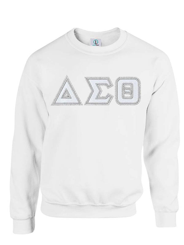 White Fusion Felt Delta Greek Letters Sweatshirt/Hoodie