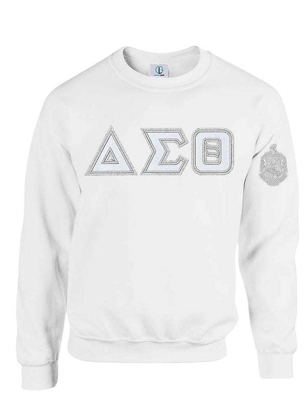 White Fusion Felt Delta Greek Letters Sweatshirt/Hoodie