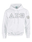 White Fusion Felt Delta Greek Letters Sweatshirt/Hoodie