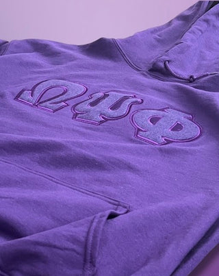 Purple Fusion Felt Omega Greek Letters Sweatshirt/Hoodie